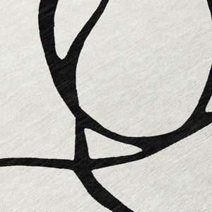 Homeroots 3' Artichoke Green Abstract Washable Area Rug - Perfect For Indoor And Outdoor Spaces, Easy Care 8' Round Polyester 597531