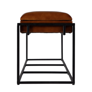 Butler Specialty Butler Kane 62" W Leather & Iron Accent Bench – Rustic Elegance For Home & Commercial Spaces Brown,Black Iron,Leather,Engineered Wood 5975344-butler