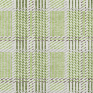 Homeroots 3' Artichoke Green Gray Brown Plaid Washable Area Rug For Indoor Outdoor Spaces, Durable & Stylish 3' X 5' Polyester 597535