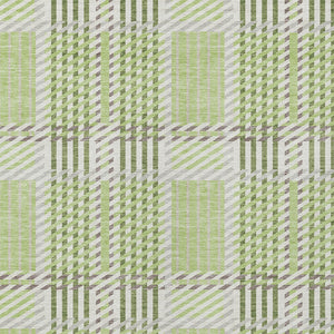 Homeroots 3' Artichoke Green Gray Brown Plaid Washable Area Rug For Indoor Outdoor Spaces, Durable & Stylish 5' X 8' Polyester 597536