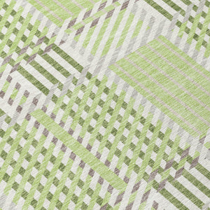 Homeroots 3' Artichoke Green Gray Brown Plaid Washable Area Rug For Indoor Outdoor Spaces, Durable & Stylish 8' Round Polyester 597537