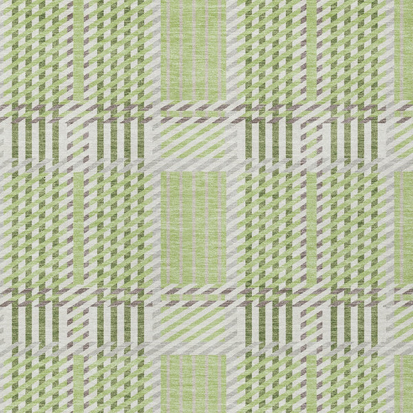 Homeroots 3' Artichoke Green Gray Brown Plaid Washable Area Rug For Indoor Outdoor Spaces, Durable & Stylish 8' X 10' Polyester 597538