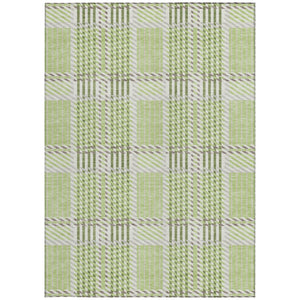 Homeroots 3' Artichoke Green Gray Brown Plaid Washable Area Rug For Indoor Outdoor Spaces, Durable & Stylish 10' X 14' Polyester 597540