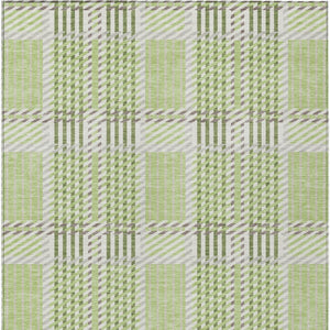 Homeroots 3' Artichoke Green Gray Brown Plaid Washable Area Rug For Indoor Outdoor Spaces, Durable & Stylish 10' X 14' Polyester 597540