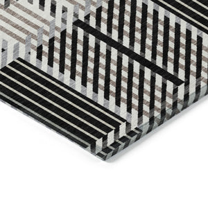 Homeroots 3' Artichoke Green Gray Brown Plaid Washable Area Rug For Indoor Outdoor Spaces, Durable & Stylish 3' X 5' Polyester 597541