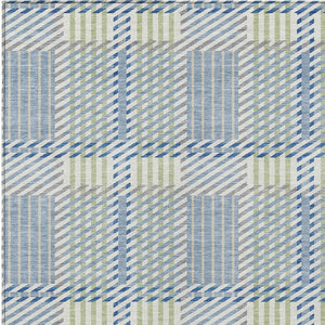 Homeroots 3' Artichoke Green Gray Brown Plaid Washable Area Rug For Indoor Outdoor Spaces, Durable & Stylish 3' X 5' Polyester 597547