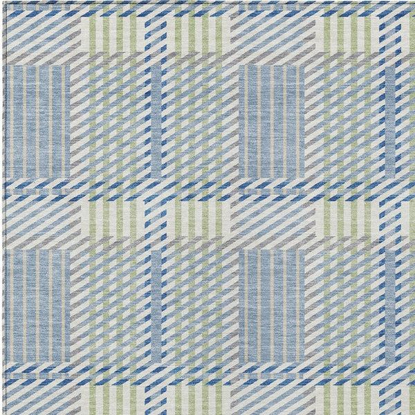 Homeroots 3' Artichoke Green Gray Brown Plaid Washable Area Rug For Indoor Outdoor Spaces, Durable & Stylish 3' X 5' Polyester 597547