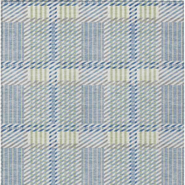 Homeroots 3' Artichoke Green Gray Brown Plaid Washable Area Rug For Indoor Outdoor Spaces, Durable & Stylish 5' X 8' Polyester 597548