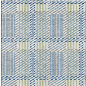 Homeroots 3' Artichoke Green Gray Brown Plaid Washable Area Rug For Indoor Outdoor Spaces, Durable & Stylish 5' X 8' Polyester 597548
