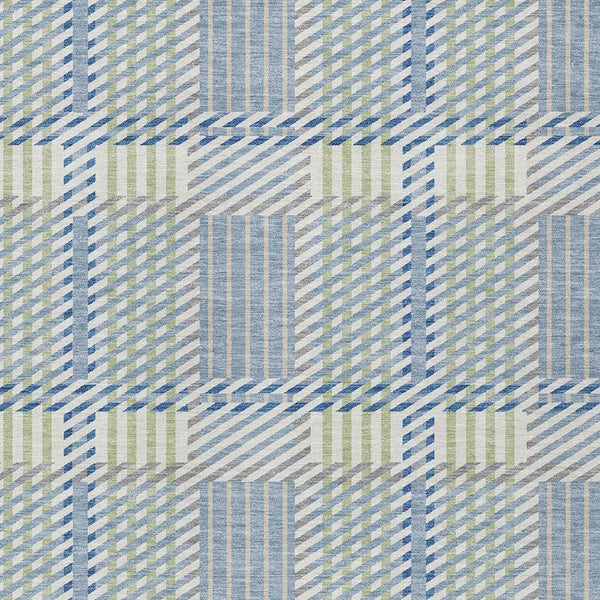 Homeroots 3' Artichoke Green Gray Brown Plaid Washable Area Rug For Indoor Outdoor Spaces, Durable & Stylish 8' X 10' Polyester 597550