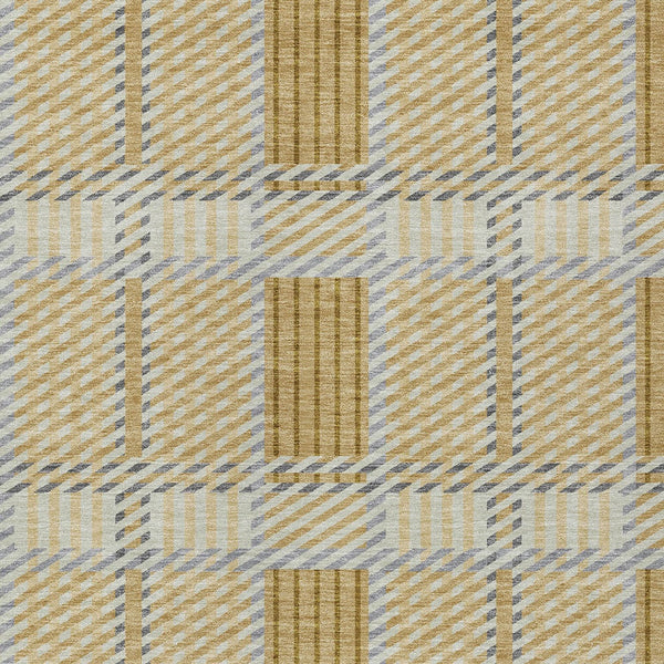 Homeroots 3' Artichoke Green Gray Brown Plaid Washable Area Rug For Indoor Outdoor Spaces, Durable & Stylish 8' X 10' Polyester 597556