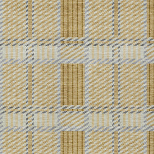 Homeroots 3' Artichoke Green Gray Brown Plaid Washable Area Rug For Indoor Outdoor Spaces, Durable & Stylish 9' X 12' Polyester 597557