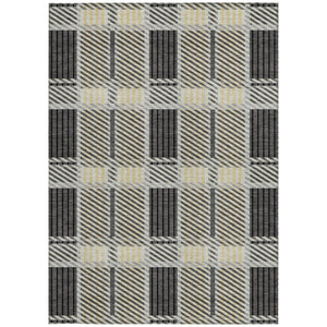 Homeroots 3' Artichoke Green Gray Brown Plaid Washable Area Rug For Indoor Outdoor Spaces, Durable & Stylish 5' X 8' Polyester 597560
