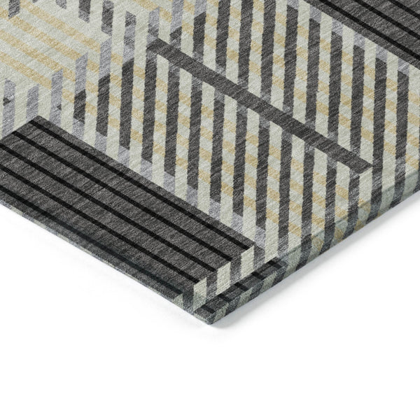 Homeroots 3' Artichoke Green Gray Brown Plaid Washable Area Rug For Indoor Outdoor Spaces, Durable & Stylish 9' X 12' Polyester 597563