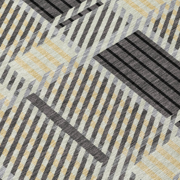 Homeroots 3' Artichoke Green Gray Brown Plaid Washable Area Rug For Indoor Outdoor Spaces, Durable & Stylish 10' X 14' Polyester 597564