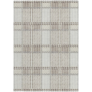 Homeroots 3' Artichoke Green Gray Brown Plaid Washable Area Rug For Indoor Outdoor Spaces, Durable & Stylish 3' X 5' Polyester 597565