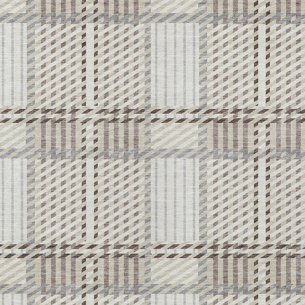 Homeroots 3' Artichoke Green Gray Brown Plaid Washable Area Rug For Indoor Outdoor Spaces, Durable & Stylish 3' X 5' Polyester 597565