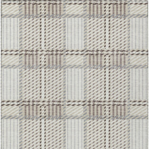 Homeroots 3' Artichoke Green Gray Brown Plaid Washable Area Rug For Indoor Outdoor Spaces, Durable & Stylish 5' X 8' Polyester 597566