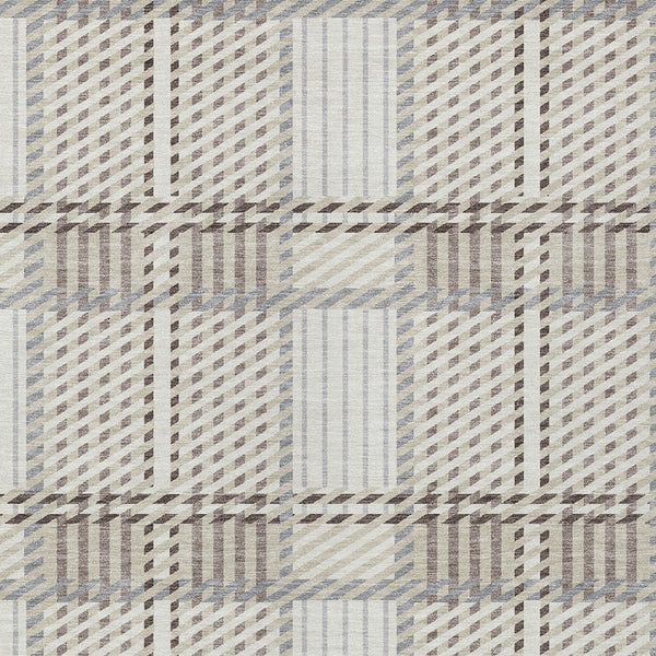 Homeroots 3' Artichoke Green Gray Brown Plaid Washable Area Rug For Indoor Outdoor Spaces, Durable & Stylish 10' X 14' Polyester 597570