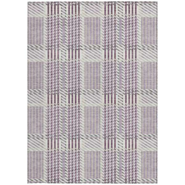 Homeroots 3' Artichoke Green Gray Brown Plaid Washable Area Rug For Indoor Outdoor Spaces, Durable & Stylish 5' X 8' Polyester 597572