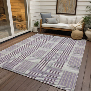 Homeroots 3' Artichoke Green Gray Brown Plaid Washable Area Rug For Indoor Outdoor Spaces, Durable & Stylish 9' X 12' Polyester 597575