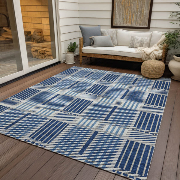 Homeroots 3' Artichoke Green Gray Brown Plaid Washable Area Rug For Indoor Outdoor Spaces, Durable & Stylish 9' X 12' Polyester 597581