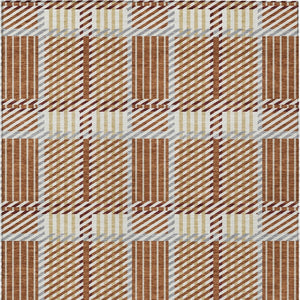 Homeroots 3' Artichoke Green Gray Brown Plaid Washable Area Rug For Indoor Outdoor Spaces, Durable & Stylish 3' X 5' Polyester 597583