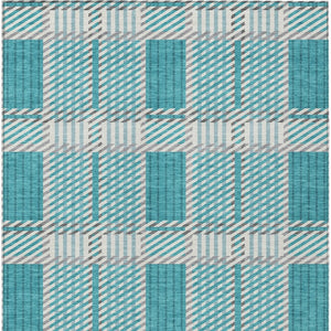 Homeroots 3' Artichoke Green Gray Brown Plaid Washable Area Rug For Indoor Outdoor Spaces, Durable & Stylish 3' X 5' Polyester 597589