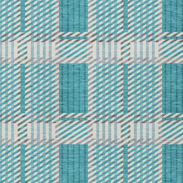 Homeroots 3' Artichoke Green Gray Brown Plaid Washable Area Rug For Indoor Outdoor Spaces, Durable & Stylish 3' X 5' Polyester 597589