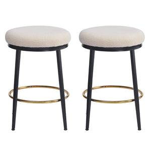 English Elm Christopher Knight Home® - 24.75'' Luxurious Velvet Counter Stools Set Of 2 - Modern Design With Iron Frame & Golden Footrest N780P189729W
