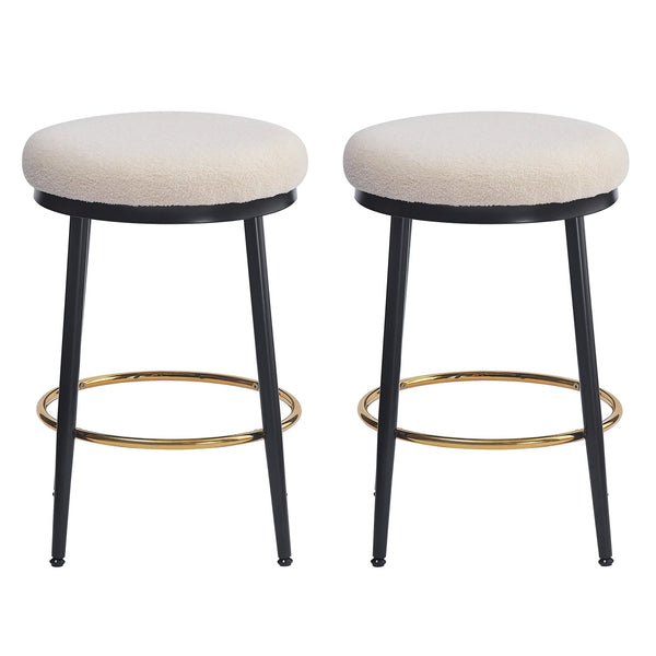 English Elm Christopher Knight Home® - 24.75'' Luxurious Velvet Counter Stools Set Of 2 - Modern Design With Iron Frame & Golden Footrest N780P189729W