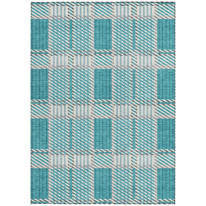 Homeroots 3' Artichoke Green Gray Brown Plaid Washable Area Rug For Indoor Outdoor Spaces, Durable & Stylish 9' X 12' Polyester 597593
