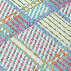 Homeroots 3' Artichoke Green Gray Brown Plaid Washable Area Rug For Indoor Outdoor Spaces, Durable & Stylish 3' X 5' Polyester 597595