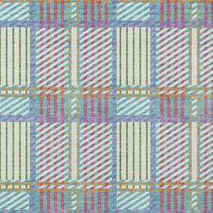 Homeroots 3' Artichoke Green Gray Brown Plaid Washable Area Rug For Indoor Outdoor Spaces, Durable & Stylish 8' X 10' Polyester 597598