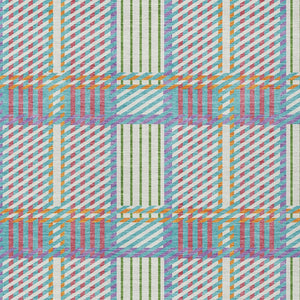 Homeroots 3' Artichoke Green Gray Brown Plaid Washable Area Rug For Indoor Outdoor Spaces, Durable & Stylish 9' X 12' Polyester 597599