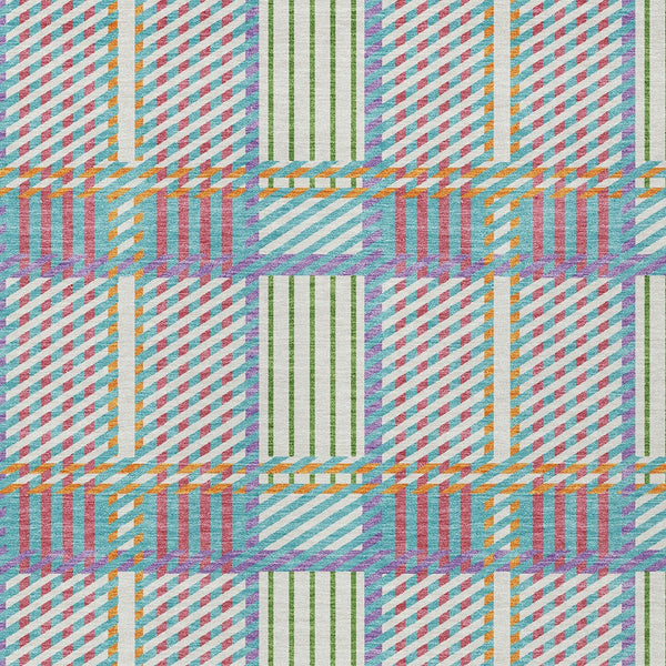 Homeroots 3' Artichoke Green Gray Brown Plaid Washable Area Rug For Indoor Outdoor Spaces, Durable & Stylish 9' X 12' Polyester 597599