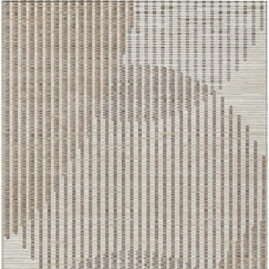 Homeroots 3' Beige And Ivory Geometric Washable Rug - Perfect For Indoor And Outdoor Spaces, Stylish & Durable 9' X 12' Polyester 597605