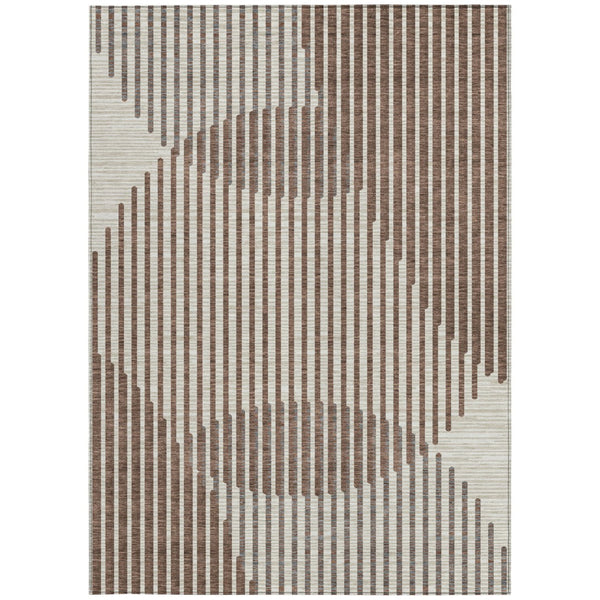 Homeroots 3' Beige And Ivory Geometric Washable Rug - Perfect For Indoor And Outdoor Spaces, Stylish & Durable 3' X 5' Polyester 597607