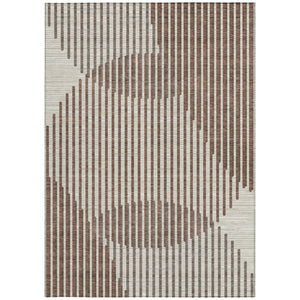 Homeroots 3' Beige And Ivory Geometric Washable Rug - Perfect For Indoor And Outdoor Spaces, Stylish & Durable 9' X 12' Polyester 597611