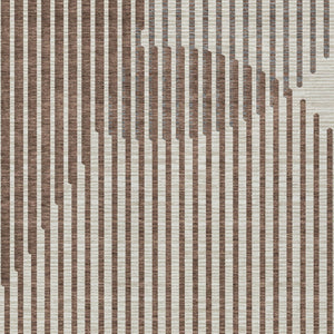 Homeroots 3' Beige And Ivory Geometric Washable Rug - Perfect For Indoor And Outdoor Spaces, Stylish & Durable 9' X 12' Polyester 597611