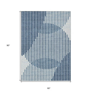 Homeroots 3' Beige And Ivory Geometric Washable Rug - Perfect For Indoor And Outdoor Spaces, Stylish & Durable 5' X 8' Polyester 597614