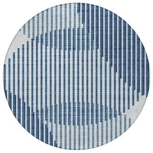 Homeroots 3' Beige And Ivory Geometric Washable Rug - Perfect For Indoor And Outdoor Spaces, Stylish & Durable 8' Round Polyester 597615