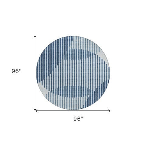 Homeroots 3' Beige And Ivory Geometric Washable Rug - Perfect For Indoor And Outdoor Spaces, Stylish & Durable 8' Round Polyester 597615