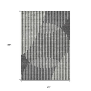 Homeroots 3' Beige And Ivory Geometric Washable Rug - Perfect For Indoor And Outdoor Spaces, Stylish & Durable 9' X 12' Polyester 597623