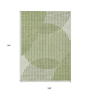 Homeroots 3' Beige And Ivory Geometric Washable Rug - Perfect For Indoor And Outdoor Spaces, Stylish & Durable 9' X 12' Polyester 597629