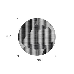 Homeroots 3' Beige And Ivory Geometric Washable Rug - Perfect For Indoor And Outdoor Spaces, Stylish & Durable 8' Round Polyester 597639