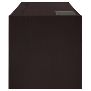 English Elm Halston Cappuccino 3-Drawer Desk with Keyboard Tray — 60" Modern Office Workstation, Sleek Storage, Ergonomic Design B062P344899