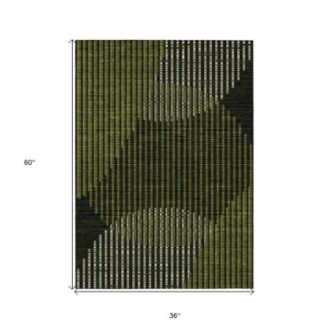 Homeroots 3' Beige And Ivory Geometric Washable Rug - Perfect For Indoor And Outdoor Spaces, Stylish & Durable 3' X 5' Polyester 597643