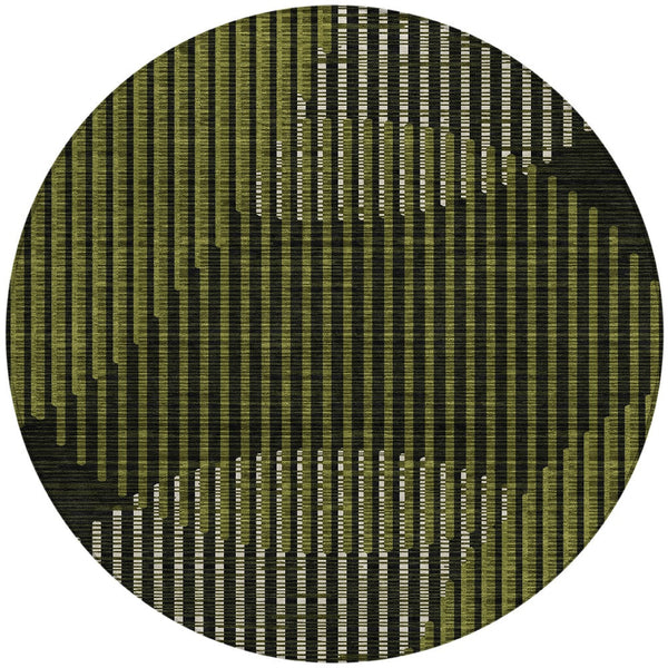 Homeroots 3' Beige And Ivory Geometric Washable Rug - Perfect For Indoor And Outdoor Spaces, Stylish & Durable 8' Round Polyester 597645