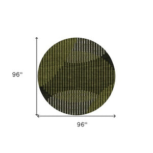 Homeroots 3' Beige And Ivory Geometric Washable Rug - Perfect For Indoor And Outdoor Spaces, Stylish & Durable 8' Round Polyester 597645